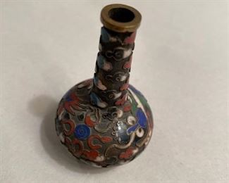     $10     C112   Small Cloissone long neck vessel, 3” h