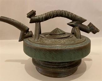    $100                 SW 509  Vintage teapot with lid, signed 
13" w x  9" h