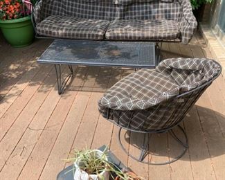 $ 100         4 Pc Outdoor furniture set, sofa, chair, center table, side stand