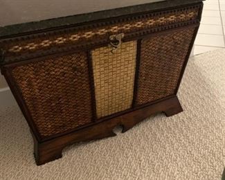 $ 175   Marble top Wicker Chest  21" w x 15 h
