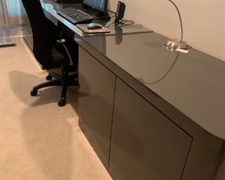 SW753   Long Lacquered office desk in sections, 144" L x24" deep x 31" Tall