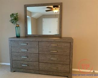 ASHLEY FURNITURE Bedroom Set in Driftwood Finish with Queen Size Bed (SERTA iComfort Hybrid Mattress)