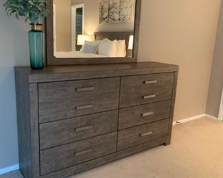 ASHLEY FURNITURE Bedroom Set in Driftwood Finish with Queen Size Bed (SERTA iComfort Hybrid Mattress)