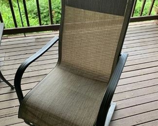 Tile Topped Outdoor Table with Six Rocker Chairs