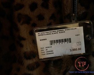 30" Mink Bomber in Leopard Pattern