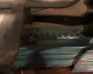 Vintage Cast Iron Scale with Brass Weight Plates