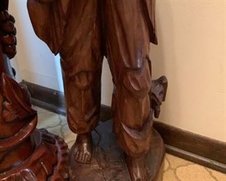 Hand Carved Wood Figural Statue