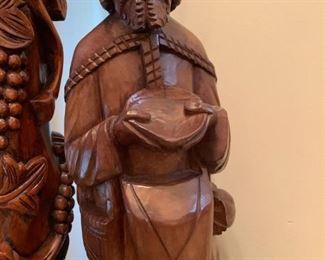 Hand Carved Wood Figural Statue