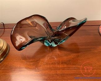50's Murano Seguso Free Form Art Glass Bowl