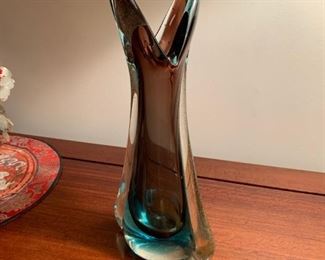 50's Murano Seguso Celery Art Glass Vase