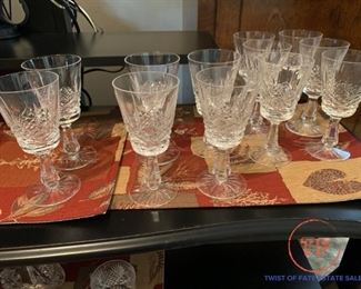WATERFORD Crystal Water Goblets and Wine Clarets