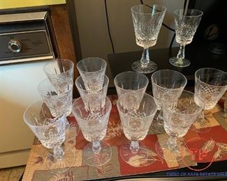 WATERFORD Crystal Water Goblets and Wine Clarets