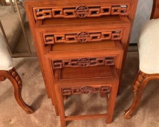 Oriental Themed Nesting Tables - Set of 4