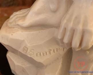Vintage Alabaster Sculpture by A. SANTINI