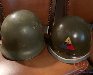 WWII Metal Helmet with Liner - 7TH ARMORED DIVISION