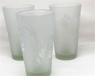Lot 093
Frosted Etched Tumbler Glasses Set 6