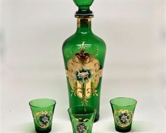 Lot 162
Vintage Italian Hand Painted Decanter and Shot Glasses