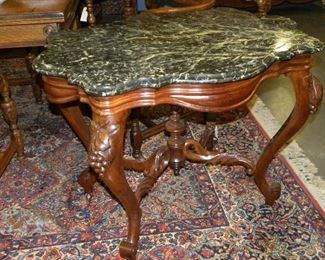 MARBLE TOP VICTORIAN LAMP TABLE