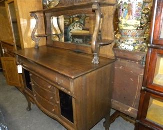 MIRROR BACK OAK BUFFET