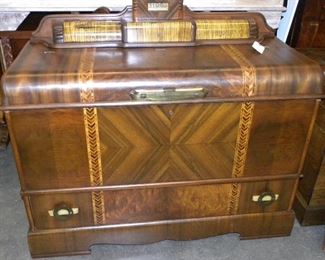 FINE WATERFALL DECO CEDAR CHEST