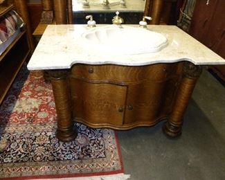 MATCHING MARBLE TOP SINK w/ MIRROR