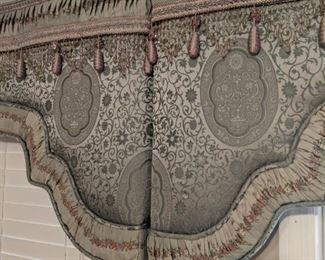 Window treatments throughout the house, on almost every window are almost entirely open for purchase. Each window treatment was $750 to $2000 originally, and we're selling them for 1/10th of what was paid to a lucky buyer. Many of these throughout the house!