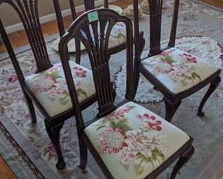 Four dining chairs that were custom upholstered - being sold together as a set