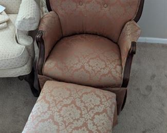 Another chair and ottoman pair - a little smaller than the Sherrill hair/ottomans, but still very comfortable.
