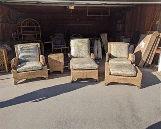 Tommy Bahama high end teak wood outdoor furniture - this set retails for $3000+ without any cushions, but we're including custom fitted outdoor cushions and all pieces for a great price! Amazing stuff.