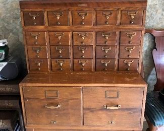 1920's Card Catalog Cabinet from Boston library