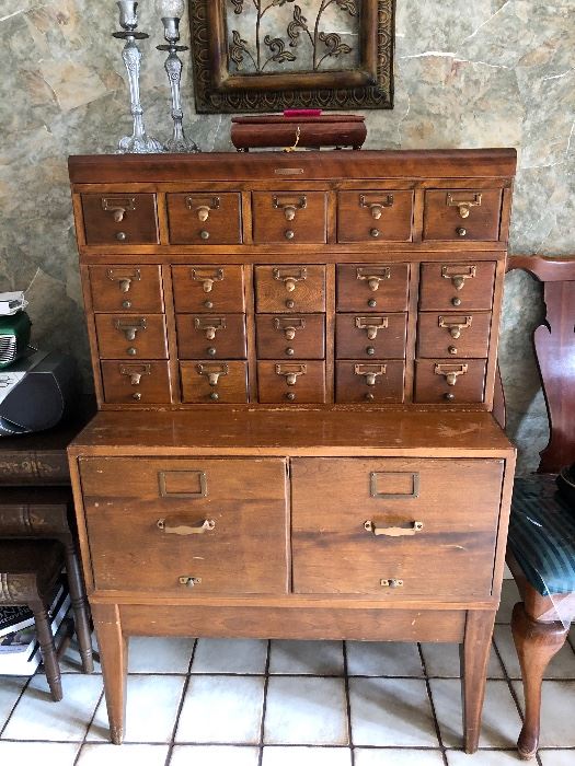 1920's Card Catalog Cabinet from Boston library