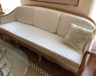 BEAUTIFUL sofa.  Pristine condition.  Additional fabric included.  This sofa matches a barrel chair