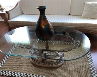Metal and glass coffee table