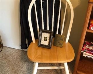 White and oak chair