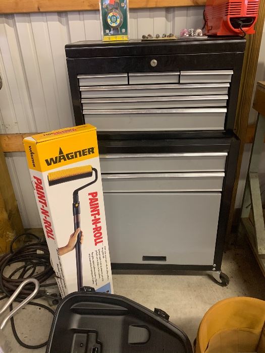 Stackable Toolbox and tons of tools in this pole barn