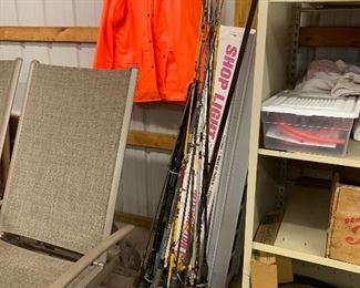 Fishing boxes and rods