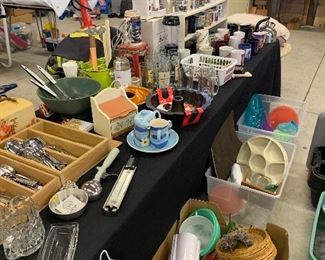 Kitchen misc including flatware
