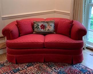 $600 - High Quality Red Upholstered Love Seat 
