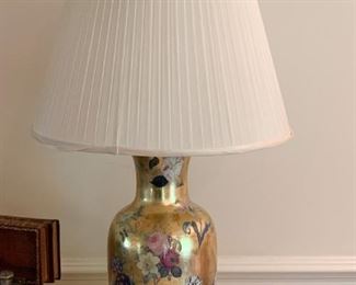 $80 - Gold & Floral Table Lamp