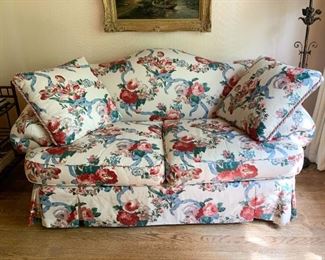 $500 - Floral Camelback Love Seat / Loveseat (Cabbage Roses)