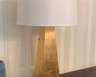 $400 for Pair  - Gold Leaf Table Lamps on Acrylic / Lucite Base (29" H) 