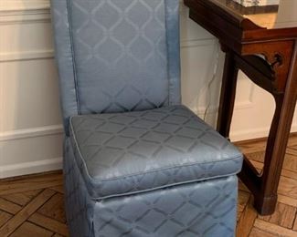 $300 for Pair - Pair of Blue Upholstered Side Chairs