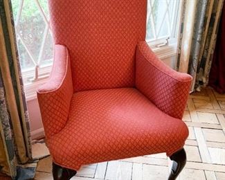 $500 for Pair - Pair of Upholstered Queen Anne Style Armchairs
