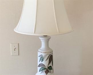 $200 for Pair - Pair of Hand Painted Table Lamps, Leaves Motif (each is 30" H) 
