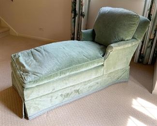 $350 - Green Upholstered Chaise Lounge