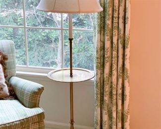 $60 - Brass Floor Lamp with Table