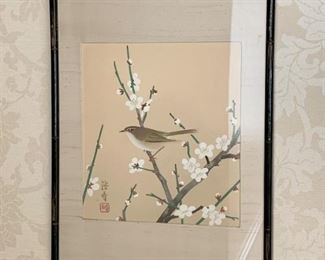 $120 - Framed Asian Painting #1 (Bird)