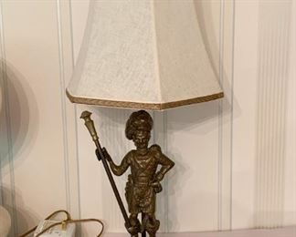 $75 - Metal Table Lamp with Knight