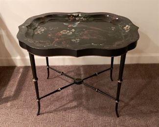 $75 - Hand Painted Black Tole Table