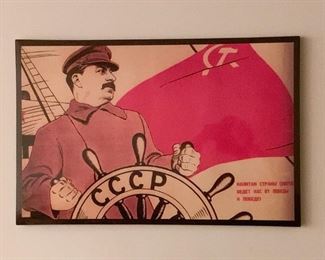 $60 - Framed Russian Propaganda Poster